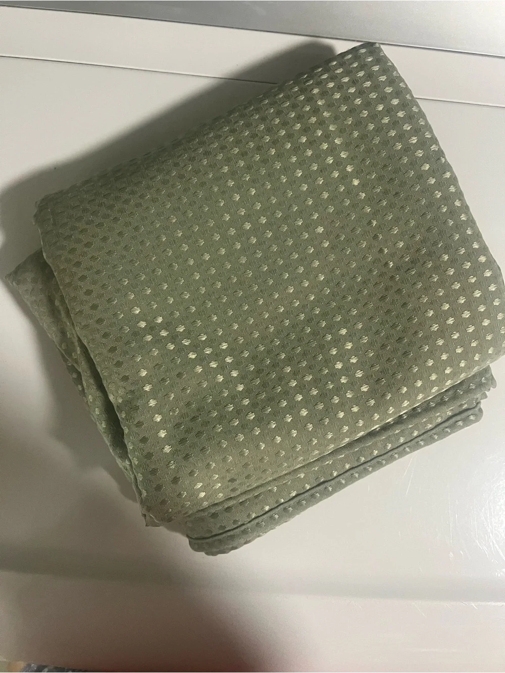 Soft Sage Green Dotted Shower Curtain